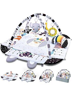 New Baby Gym Play Mat, 8-in-1 Tummy Time Mat & Activity
